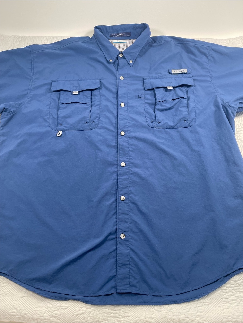 Columbia Men's Button-Down Fishing Shirt - Royal Blue